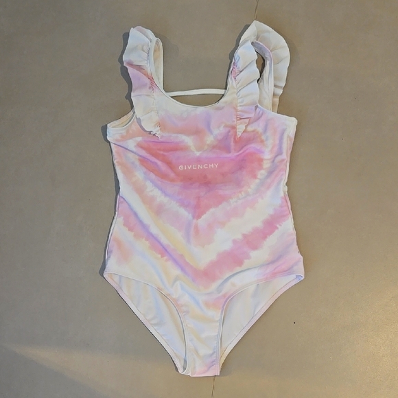 Givenchy Girls Pink and White Tie-Dye Swimsuit